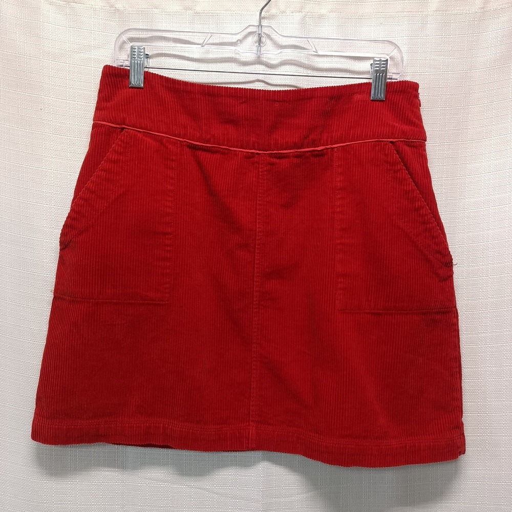 Sundance Women's M Rust Color Corduroy Mini Skirt Side Zip Cotton Preppy Western